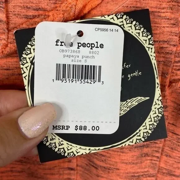 Free People FP Movement Hybrid Leggings Papaya Punch Pink Orange NWT Small - Picture 4 of 8